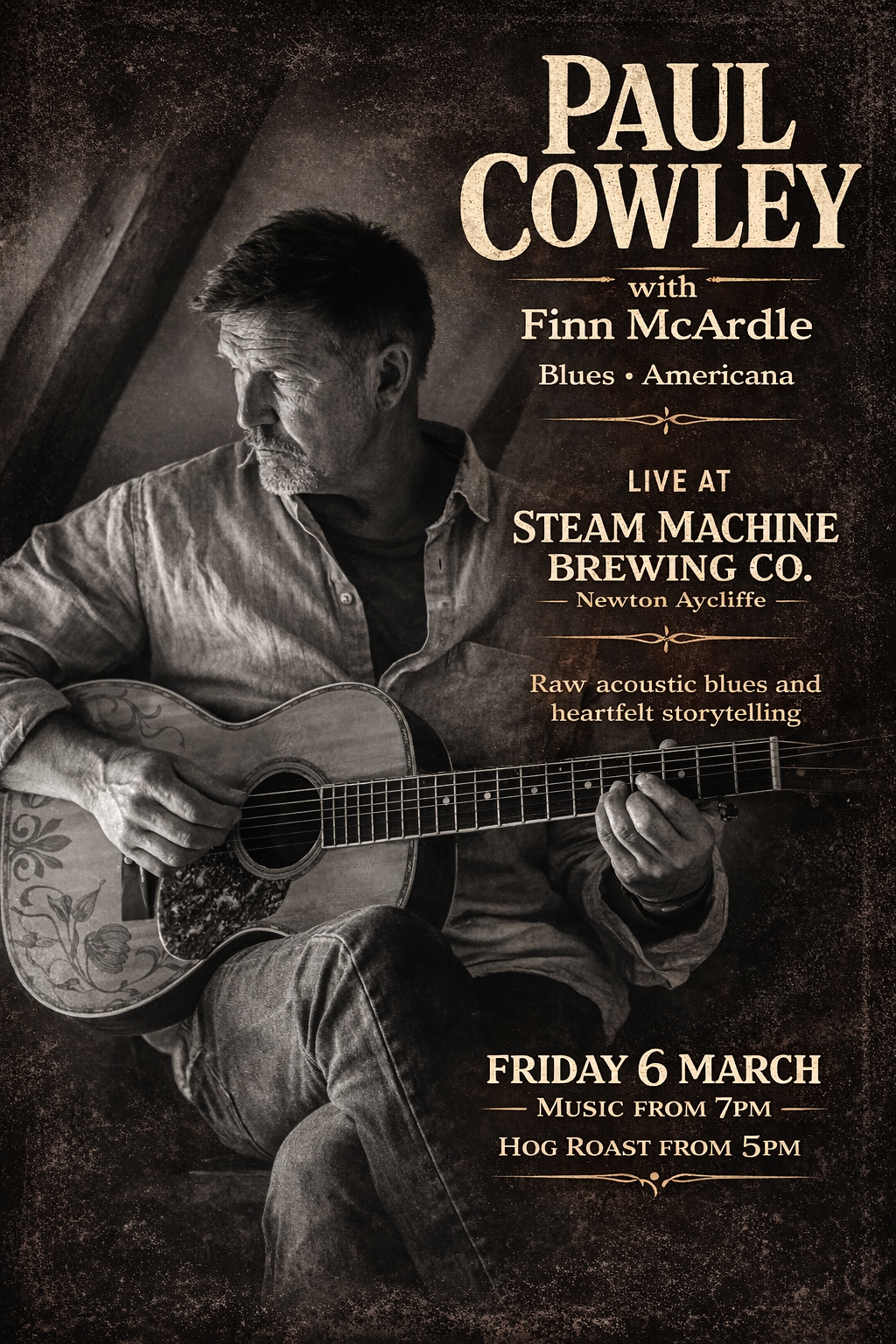 Paul Cowley (Live) + Finn McArdle – Friday 6 March – Ticket